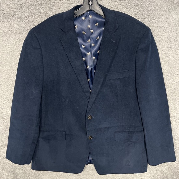 Lauren Ralph Lauren Black Label Corduroy Blazer 46R Blue Elbow Patch‎ Dog Lining